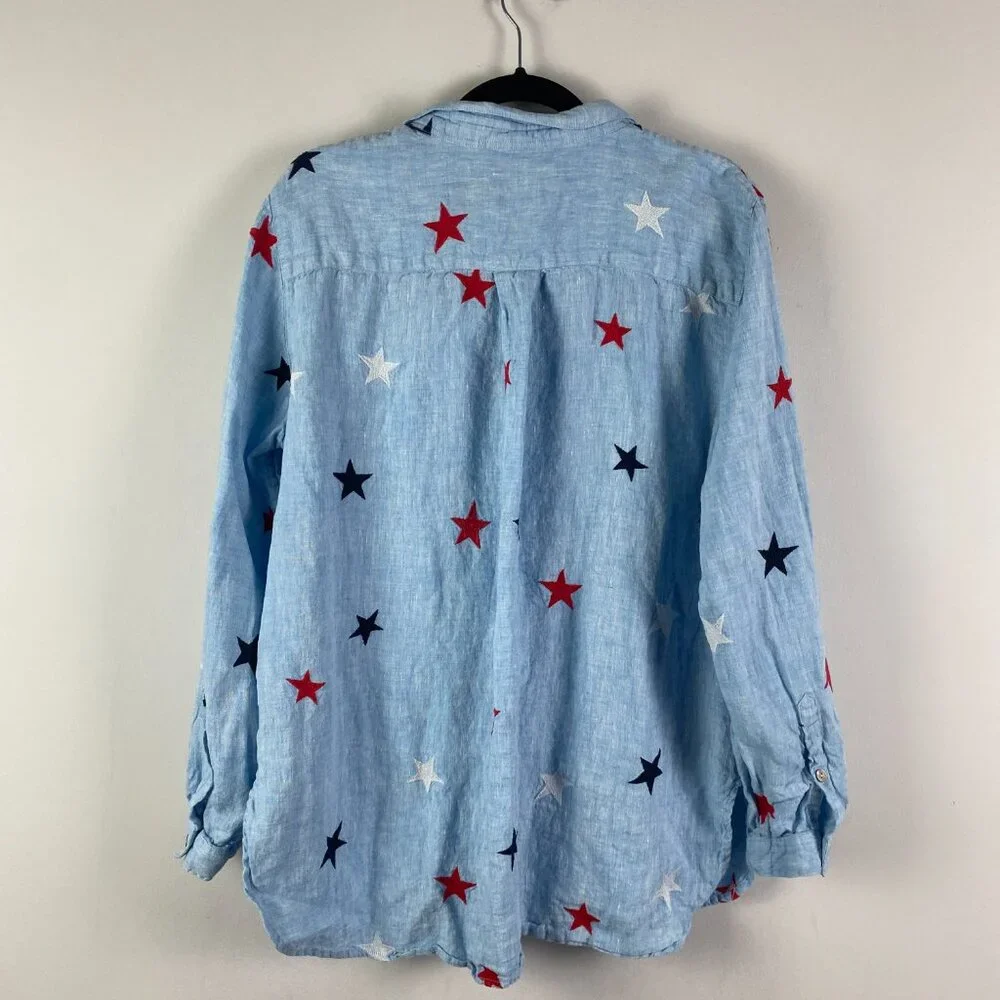 John Mark Light Blue Star Button Down Shirt - Picture 6 of 13